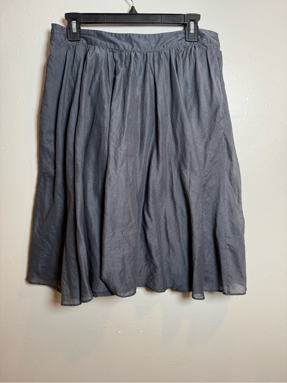 J. Crew Charcoal Gray Flowy Boho Midi Full Skirt 100% Cotton Lined 10 Petite